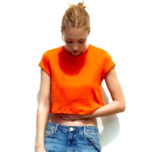 Zara limited edition linen crop top